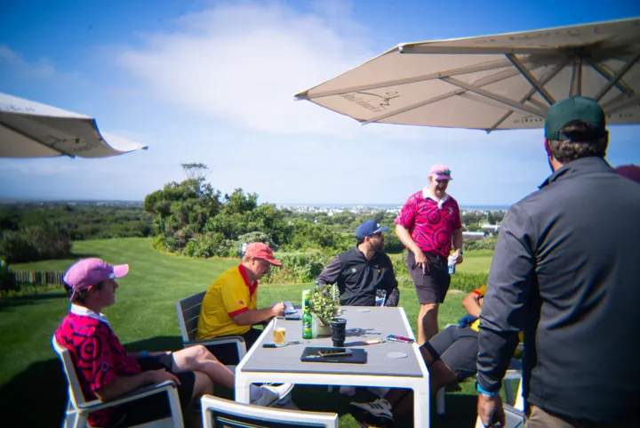 The group at the clubhouse